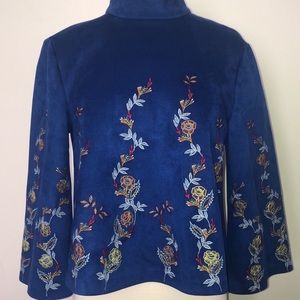 Zara Blue Embroidered Top